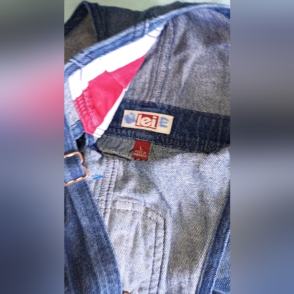 LEI Denim Overalls with Red and White Accents - Picture 2 of 4